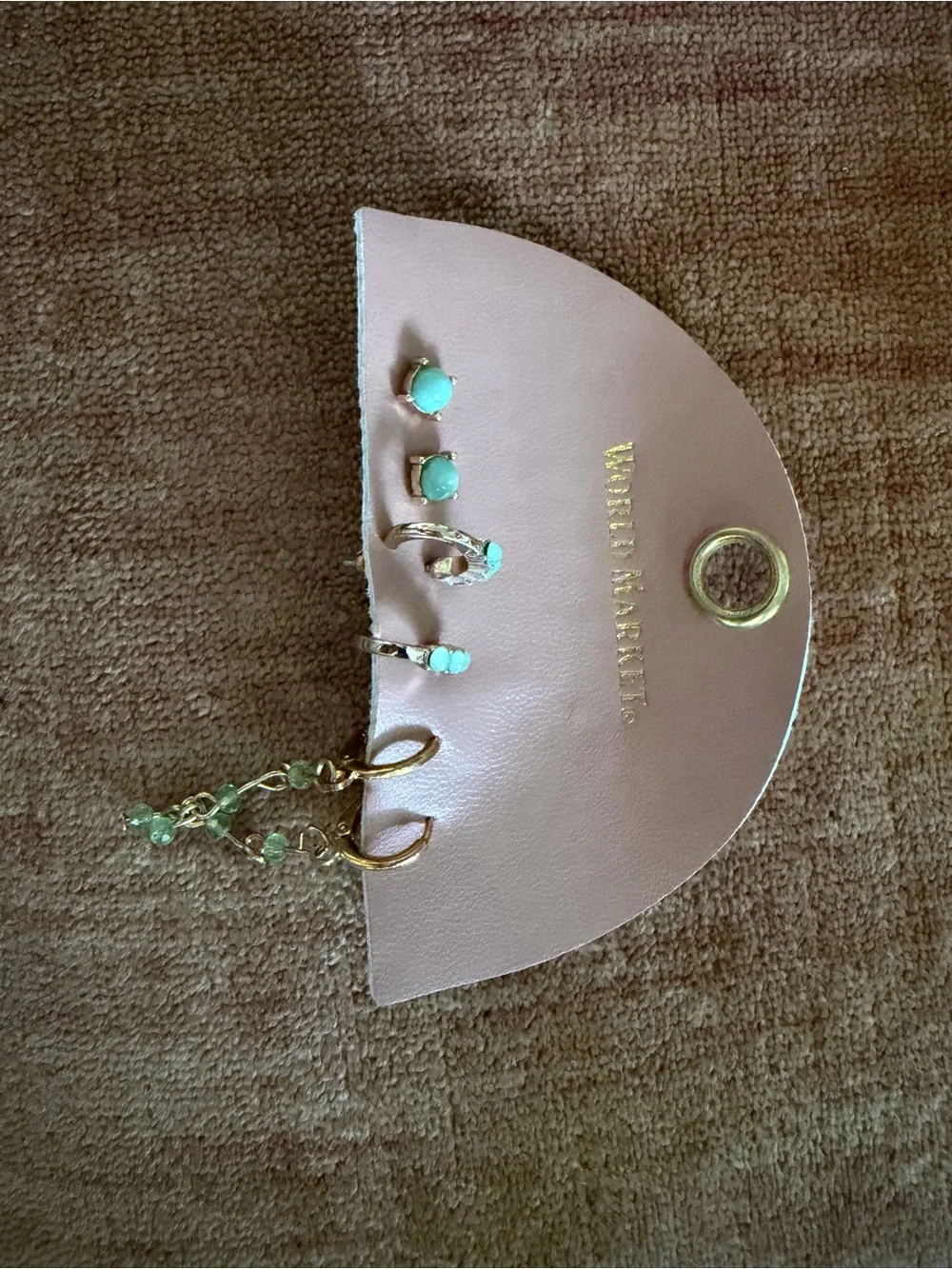 NWT World Market Gold TURQUOISE Earring Set
